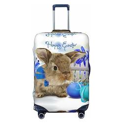 Reisegepäckhülle mit niedlichen Ostereiern, Kaninchen, strapazierfähig, passend für 45,7 - 81,3 cm große Gepäckstücke, Größe M, Schwarz, Medium von Miniks
