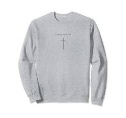 Jesus Rocks Kreuz - Minimalistischer Christus Jesus Christus Sweatshirt von Minimalist Christian Apparel Jesus Merch Gifts
