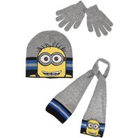 Minions Beanie Kinder Jungen Winter-Set Mütze Schal Handschuhe (SET) von Minions