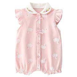 Minizone Baby Mädchen Pyjama Sommer, Kurzarm-Body Babykleidung Baumwolle Schlafanzug 0-3 Monate von Minizone