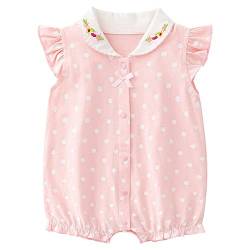 Minizone Baby Mädchen Pyjama Sommer, Kurzarm-Body Babykleidung Baumwolle Schlafanzug 9-12 Monate von Minizone