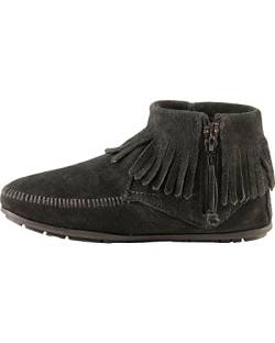 Minnetonka Concho/Feather Side Zip Boot 520 Damen Fashion Halbstiefel & Stiefeletten, Schwarz (Black 0), 36 von Minnetonka