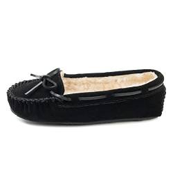 Minnetonka Damen EL Paso II Suede Moc Mokassin, Schwarz (Black) von Minnetonka