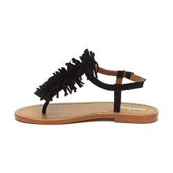 Minnetonka Damen HYDATINA Riemchensandalen, Schwarz (Black/Snake) von Minnetonka