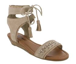 Minnetonka Damen Portofino/Stone Suede Sandale, 40 EU von Minnetonka