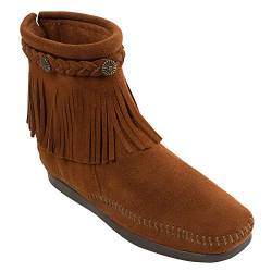 Minnetonka Hi Top Back Zip Boot, Damen Kurzschaft Mokassin Boots, Braun (Brown), EU 37 (US 6) von Minnetonka