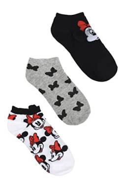 MINNIE MOUSE 3 Paar Socken, niedrig, für Kinder, Socken – Minnie Socken in 2 Größen und 3 Farben, Grau; Weiß; Schwarz, 36-38 von Minnie