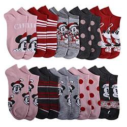 MINNIE MOUSE Damen No Show Socken, Holiday Blush (10 Stück), Einheitsgröße von Minnie