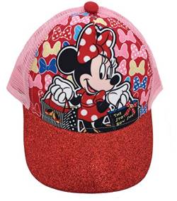 Minnie Maus, Cap, Kappe, Schirmmütze, Glitzer1 (Rot, 52) von Minnie