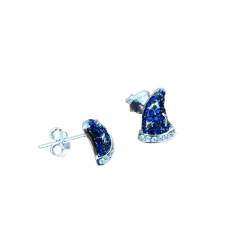 Minoplata Magische Mütze aus Sterlingsilber mit blauen Zirkoniasteinen für Damen, Sterling Silber, Zirkonia von Minoplata