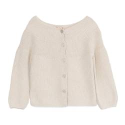 Baby Strickjacke - Cardigan Links für Mädchen und Jungen, Hochwertige Baby-Kleidung, Rundhalsausschnitt Unisex Strick-Jacke, 50% Baumwolle und 50% Acryl, Beige-24 Monate von Minora