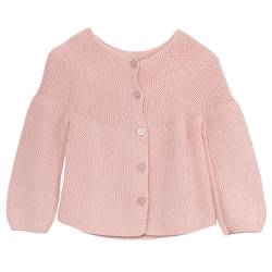 Baby Strickjacke - Cardigan Links für Mädchen und Jungen, Hochwertige Baby-Kleidung, Rundhalsausschnitt Unisex Strick-Jacke, 50% Baumwolle und 50% Acryl, Rosa-24 Monate von Minora