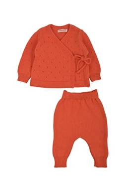 Minora Baby Born Zubehör Kleidung Erstausstattung Winter Hose und Pullover Outfit Set für Neugeborene Jungen, Mädchen und Boys, Orange-Zweireihiges Set, 9-12 Monate von Minora