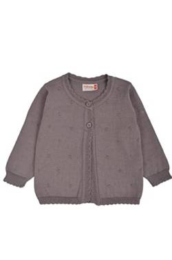 Minora-Baby Cardigan/Strickjacke für Mädchen und Jungen, Hochwertige Baby-Kleidung, Rundhalsausschnitt Unisex Standart Strick-Jacke Bommel 1-3 Monate, Kaffee von Minora