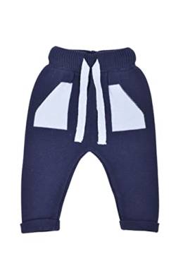 Minora- Baby Strickhose- Für den Winter- Mit Taschen und elastischem Bund- Baumwolle- Unisex (Navy blau, 12-18 Monate) von Minora