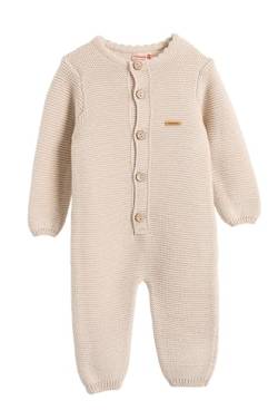 Minora Gestrickter Unisex Strampler für Baby Jungen und Mädchen, Overall für Neugeborene im Winter, 3-6 Monate, Beige von Minora