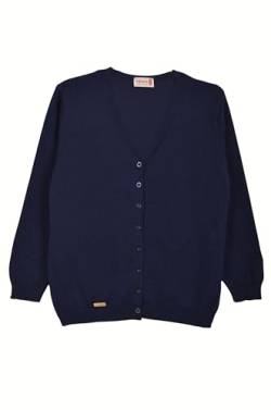 Minora Kinder Strickjacke/Cardigan mit V-Ausschnitt für 9-10 Jahre, Leicht und Pflegeleicht, Baumwolle, Farbenfrohem Design – Ideal für Mädchen und Jungen, Navy blau, 9-10 Jahre von Minora