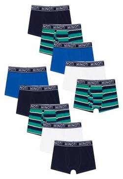 Minoti Boys zehn Packungen Boxer | Größe: 128-134cm / 8-9 Jahre Marine | 10 Pack -Unterwäsche -Shorts | Weiche Baumwollstämme | Atmungsaktive Unterhosen | Großbritannien entworfen von Minoti
