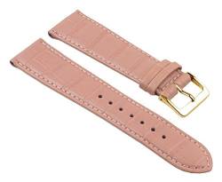 Ersatzband Manufaktur Uhrenarmband Kalbsleder Kroko-Prägung Rosa 25701G, Stegbreite:17mm von Minott