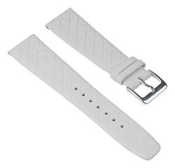 Graf Manufaktur Jazz Uhrenarmband Kalbsleder Band Weiss Rautenmuster 26225S, Stegbreite:14mm von Minott