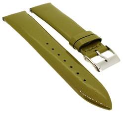 Minott Ersatzband glänzend aus Leder in grün mit Easy Click Federstegen > 33114, Stegbreite:20mm, Schließe:Silbern von Minott