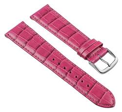 Nevada Ersatzband Manufaktur Uhrenarmband Kalbsleder Kroko-Prägung Pink 25694S, Stegbreite:18mm von Minott