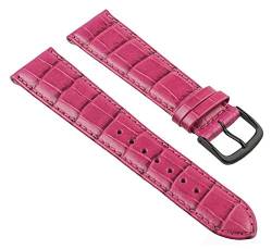 Nevada Ersatzband Manufaktur Uhrenarmband Kalbsleder Kroko-Prägung Pink 25696B, Stegbreite:21mm von Minott