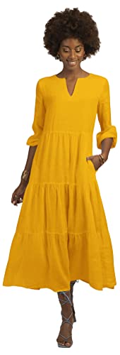 Mint & Mia Damen Dress Beth Kleid, Goldgelb, 38 EU von Mint & Mia