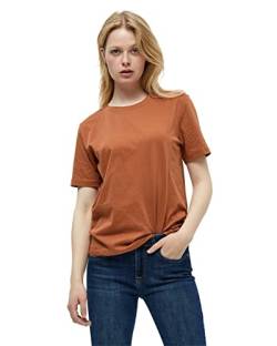 Minus Cathy GOTS Kurz Ärmel T-Shirt | Tshirt Damen In Braun | Frühling Bluse Damen | Größe L von Minus