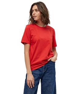 Minus Cathy GOTS Kurz Ärmel T-Shirt | Tshirt Damen In Rot | Frühling Bluse Damen | Größe M von Minus