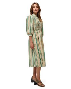 Minus Damen April Dress Kleid, 9382 Ivy Green Stripes, 34 von Minus