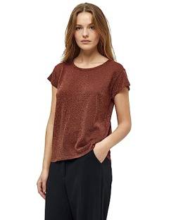 Minus Damen Carlina Strick-T-Shirt, 5049MET Dark Cinnamon Brown Metallic, L von Minus