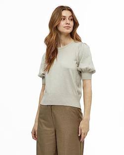 Minus Damen Liva Knit Tee Strick-T-Shirt, 9015M Sand Gray Melange, S von Minus