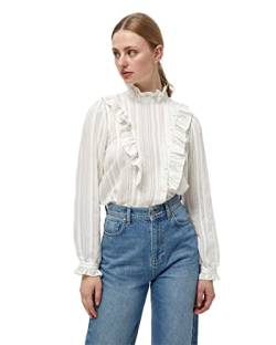 Minus Damen Sistine Shirt, 9340 Broken white striped, 40 von Minus