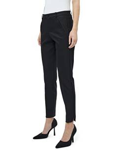 Minus Daya Damen Hose Mitte Tailliert 7/8 Keuchen Größe 36 | Schwarze Hose Damen | Bequeme Damen Hosen Stretch | Chino Hose Damen Mit Normaler Passform | Stoffhose Damen Mit Reißverschluss von Minus