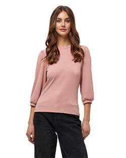 Minus Johanna Runden Hals 3/4 Puffärmel T-Shirt | Tshirt Damen In Rosa | Frühling Bluse Damen | Größe L von Minus