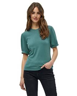 Minus Johanna Runden Hals Kurze Puffärmel T-Shirt | Tshirt Damen In Grün | Frühling Bluse Damen | Größe L von Minus