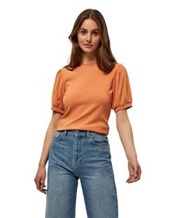 Minus Johanna Runden Hals Kurze Puffärmel T-Shirt | Tshirt Damen In Orange | Frühling Bluse Damen | Größe Xs von Minus