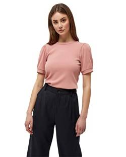 Minus Johanna Runden Hals Kurze Puffärmel T-Shirt | Tshirt Damen In Rosa | Frühling Bluse Damen | Größe L von Minus