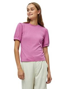 Minus Johanna Runden Halsausschnitt Puff Kurz Ärmel T-Shirt | Tshirt Damen In Pink | Herbst Bluse Damen | Größe Xl von Minus