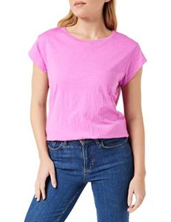 Minus Leti T-Shirt Damen Größe L | Pink Tshirt Damen | Basic Tshirt Damen Baumwolle Kurzarm Mit Rundem Halsausschnitt | Shirt Damen Elegant Mit Kurzen Ärmeln | Frühling Bluse Damen von Minus