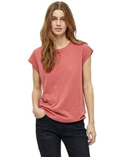 Minus Leti T-Shirt Damen Größe L | Rotes Tshirt Damen | Basic Tshirt Damen Baumwolle Kurzarm Mit Rundem Halsausschnitt | Shirt Damen Elegant Mit Kurzen Ärmeln | Frühling Bluse Damen von Minus