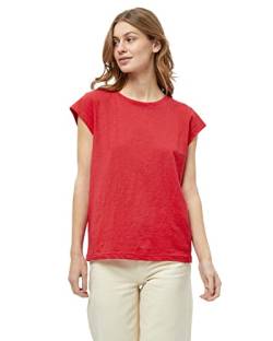 Minus Leti T-Shirt Damen Größe S | Rotes Tshirt Damen | Basic Tshirt Damen Baumwolle Kurzarm Mit Rundem Halsausschnitt | Shirt Damen Elegant Mit Kurzen Ärmeln | Frühling Bluse Damen von Minus