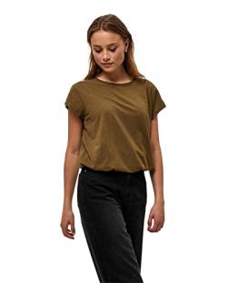 Minus Leti T-Shirt Damen Größe XS | Grünes Tshirt Damen | Basic Tshirt Damen Baumwolle Kurzarm Mit Rundem Halsausschnitt | Shirt Damen Elegant Mit Kurzen Ärmeln | Frühling Bluse Damen von Minus