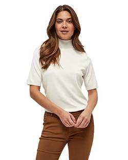 Minus Lima T-Shirt Damen Mit Rollkragen Größe L | Tshirt Damen Weiss | Tshirt Damen Mit Hohem Halsausschnitt Und Halbarm | Basic Shirt Damen Elegant | Klassischer Strickpullover Damen von Minus