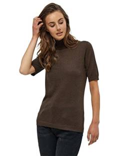 Minus Lima T-Shirt Damen Mit Rollkragen Größe M | Braunes Tshirt Damen | Tshirt Damen Mit Hohem Halsausschnitt Und Halbarm | Basic Shirt Damen Elegant | Klassischer Strickpullover Damen von Minus