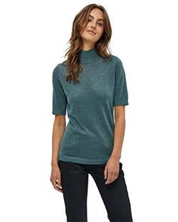 Minus Lima T-Shirt Damen Mit Rollkragen Größe XS | Blaues Tshirt Damen | Tshirt Damen Mit Hohem Halsausschnitt Und Halbarm | Basic Shirt Damen Elegant | Klassischer Strickpullover Damen von Minus