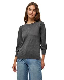 Minus Mersin Pullover Damen Mit Rundem Halsausschnitt Und 3/4 Ärmel Größe XXL | Damen Rollkragenpullover Grau | Strickpullover Damen Elegant | Frühling Pulli Damen von Minus