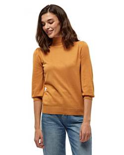 Minus Mersin Rollkragenpullover Damen Größe M | Gelber Pullover Damen | Pullover Damen Mit Hohem Halsausschnitt Und 3/4 Ärmel | Strickpullover Damen Elegant | Frühling Pulli Damen Mit Rollkragen von Minus