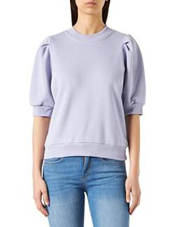 Minus Mika Crew Neck Halbe Puffärmel Sweat | Sweatshirt Damen In Violett | Frühling Pullover Für Damen | Größe M von Minus